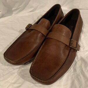 Kenneth Cole Reaction Mens 12 Toast Driver C‎ Brown Leather Loafer Shoe